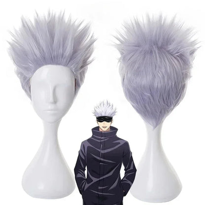 Anime Jujutsu Kaisen Gojo Satoru Cosplay Costume Eye Patch Wigs Glasses Suit Halloween Costumes for Men