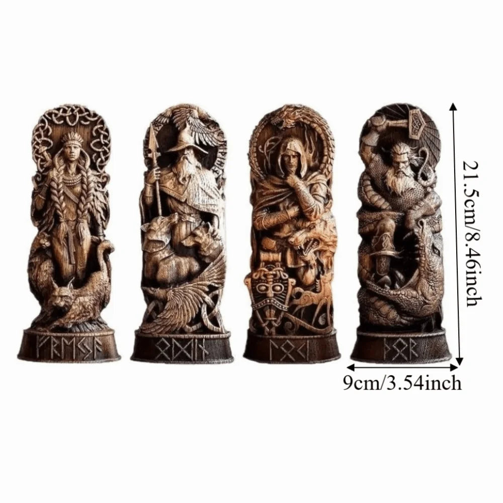 Retro Nordic Gods Sculpture Resin Crafts Mythical Freya Statue Collectible Carving Hero Art Figurine Gift for Mythology Lovers