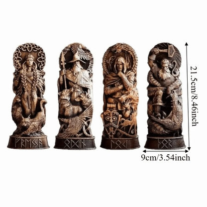 Retro Nordic Gods Sculpture Resin Crafts Mythical Freya Statue Collectible Carving Hero Art Figurine Gift for Mythology Lovers