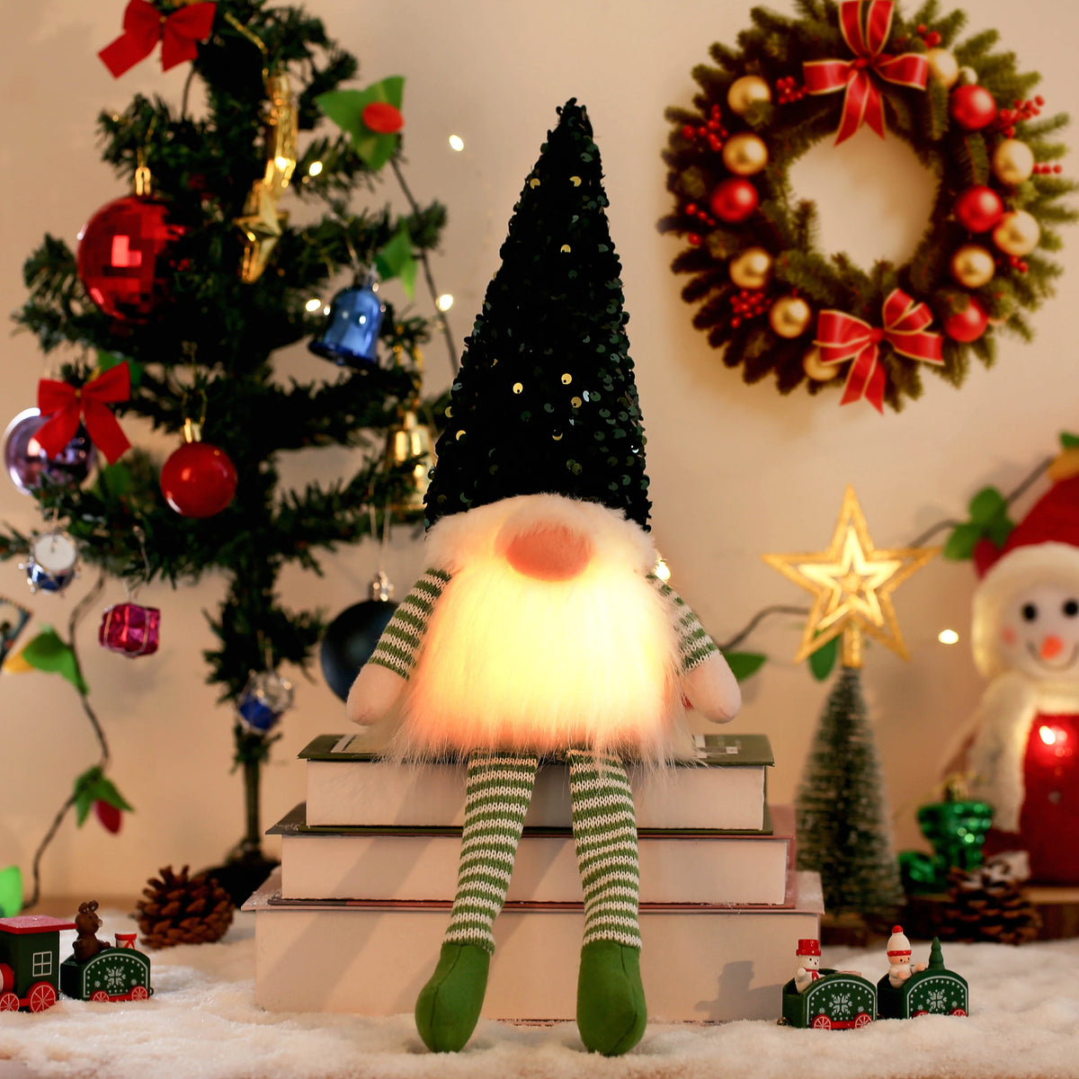 Glowing Gnome Christmas Faceless Doll 30cm Tree Decorations 2026 Night Light Xmas Gift Navidad 2027 New Year Home Decor