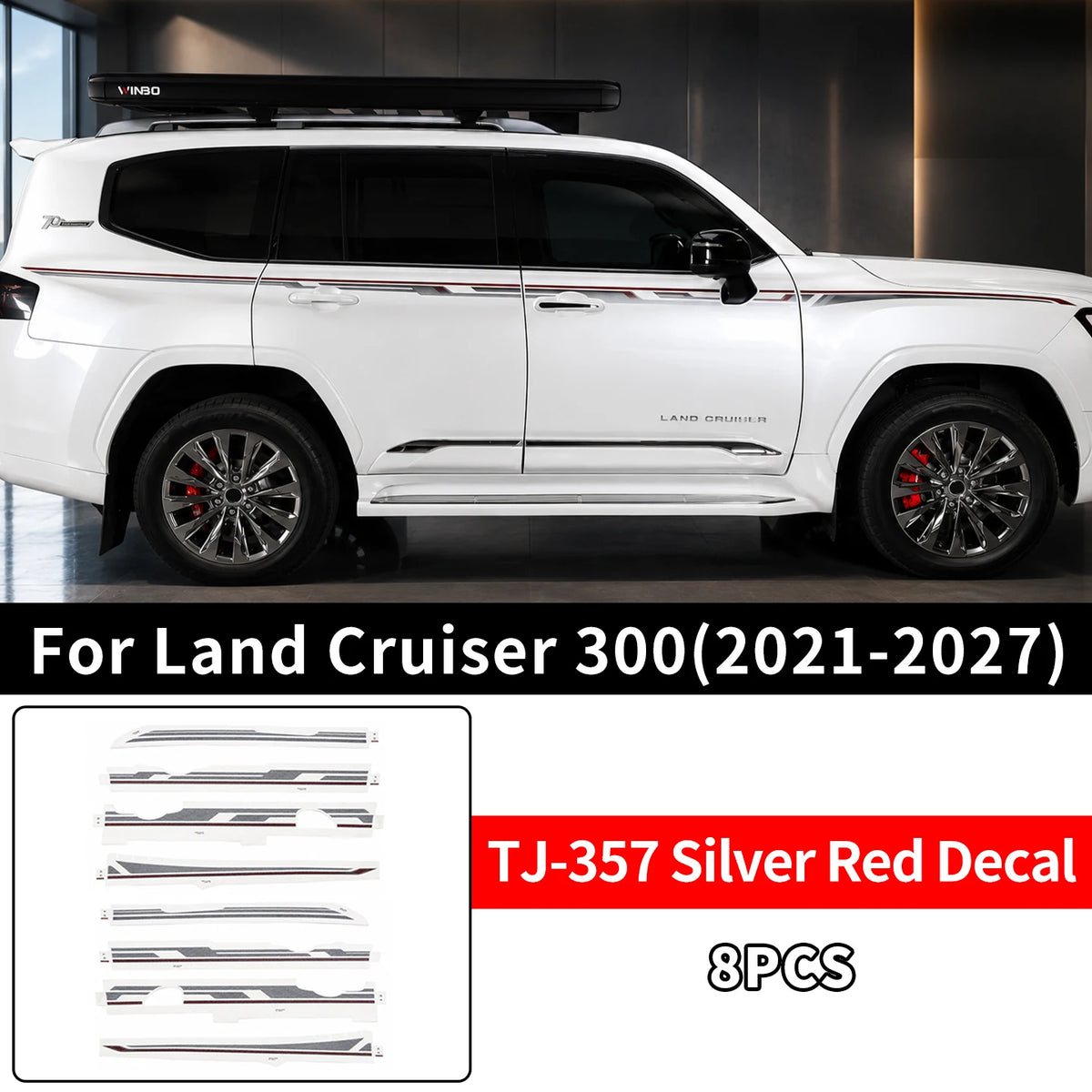 For Toyota Land Cruiser 300 LC300 2021-2027 Body Side Waist Line Decal Stripe Sticker Exterior Styling Upgrade Parts