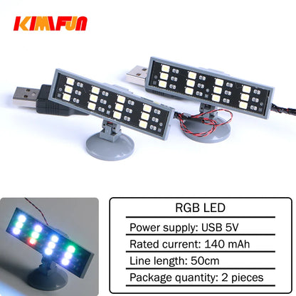 2pcs Building Blocks Universal DIY LED Lighting RGB Bricks MOC Toy with USB Port Colorful White Warm Spotlights Kit For LEGO