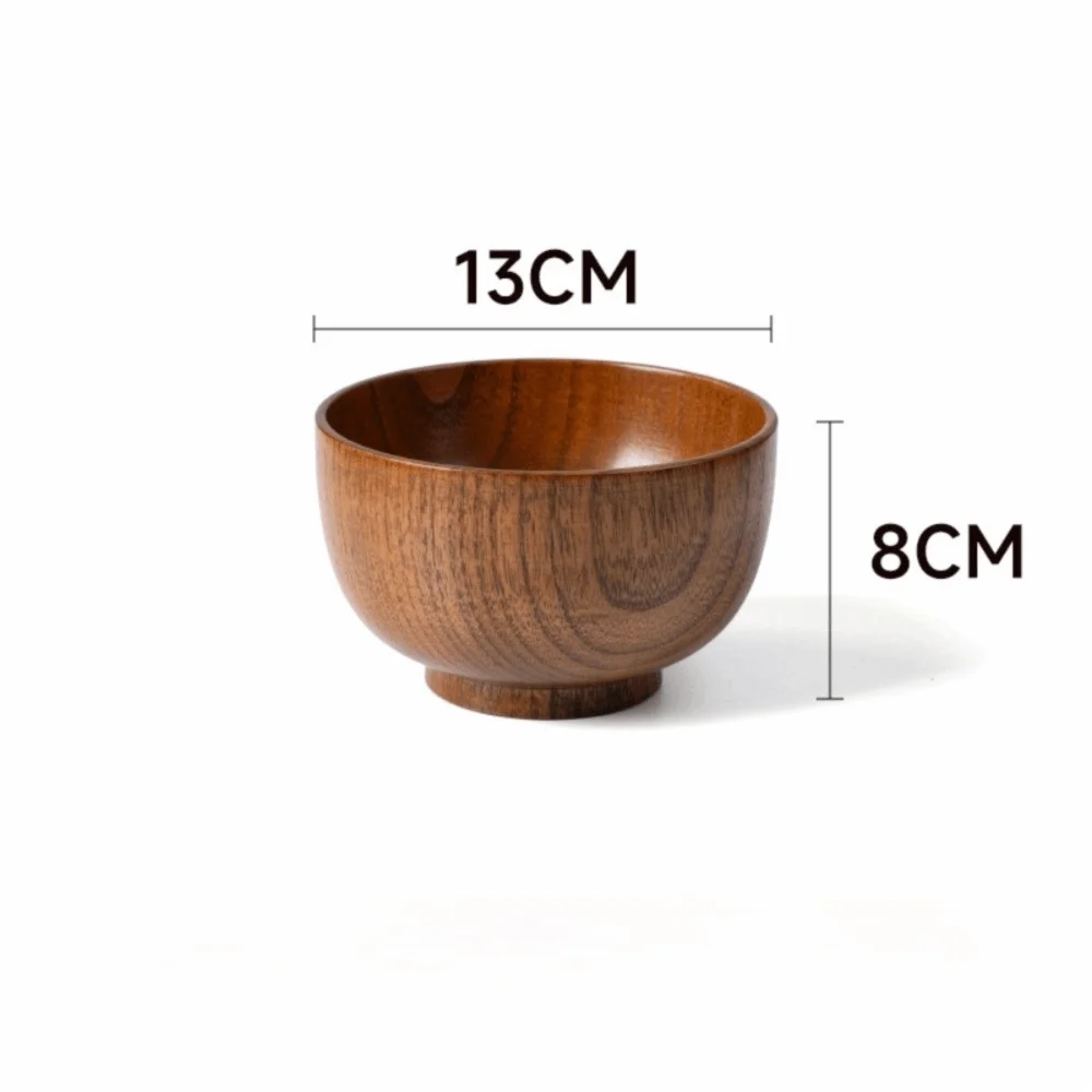 New Japanese Style Wooden Bowls Handmade Crafts Soup Bowls Food Containers Household Wooden Utensils Tableware