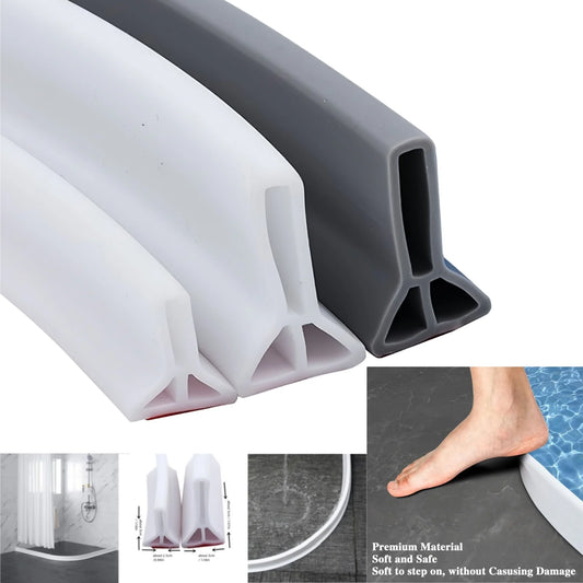 Water Barrier Heigh 3/5cm Self Adhesive Bendable Water Retaining Strip for Kitchen Bathroom Separation Shower Accessories