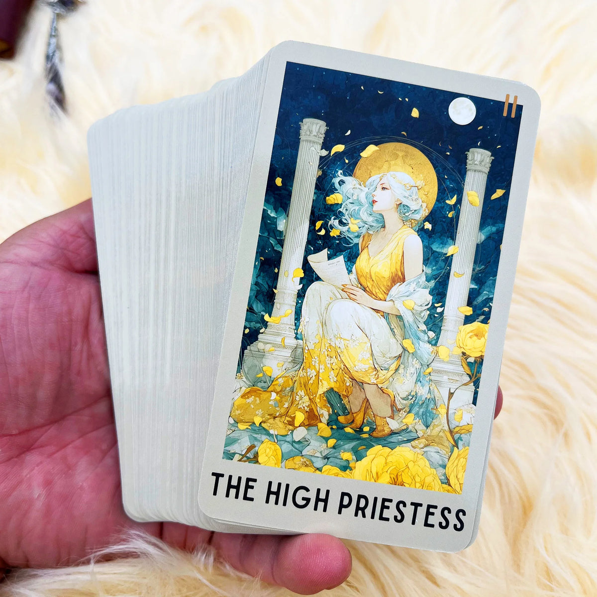 The Petal Sky, 78 Original Tarot Cards with Guidebook, Petal Theme Design, Card Games, Divination Tools, 12*7cm, 14+