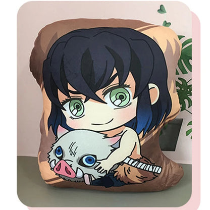 Demon Slayer 10cm Pillow Keychain Boys Girls Creative Charm Bag Pendant Children Toys Cartoon Plush Keychain Memorial Gift