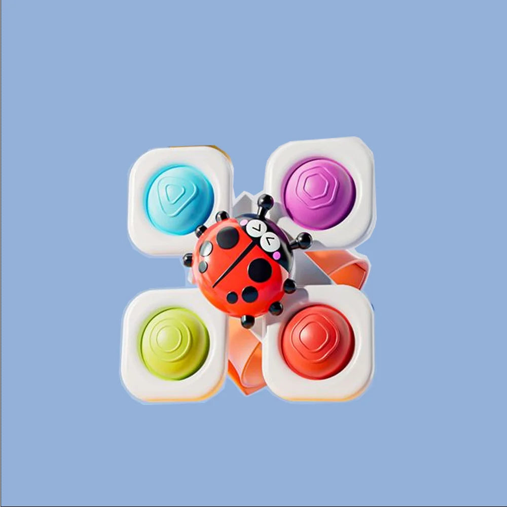 Suction Cup Spinning Cartoon Animal、Insects Spinner Toys Baby High Chair Window Gyro Stress Reliever Kids Bath Toys Gift