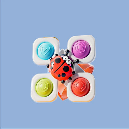 Suction Cup Spinning Cartoon Animal、Insects Spinner Toys Baby High Chair Window Gyro Stress Reliever Kids Bath Toys Gift