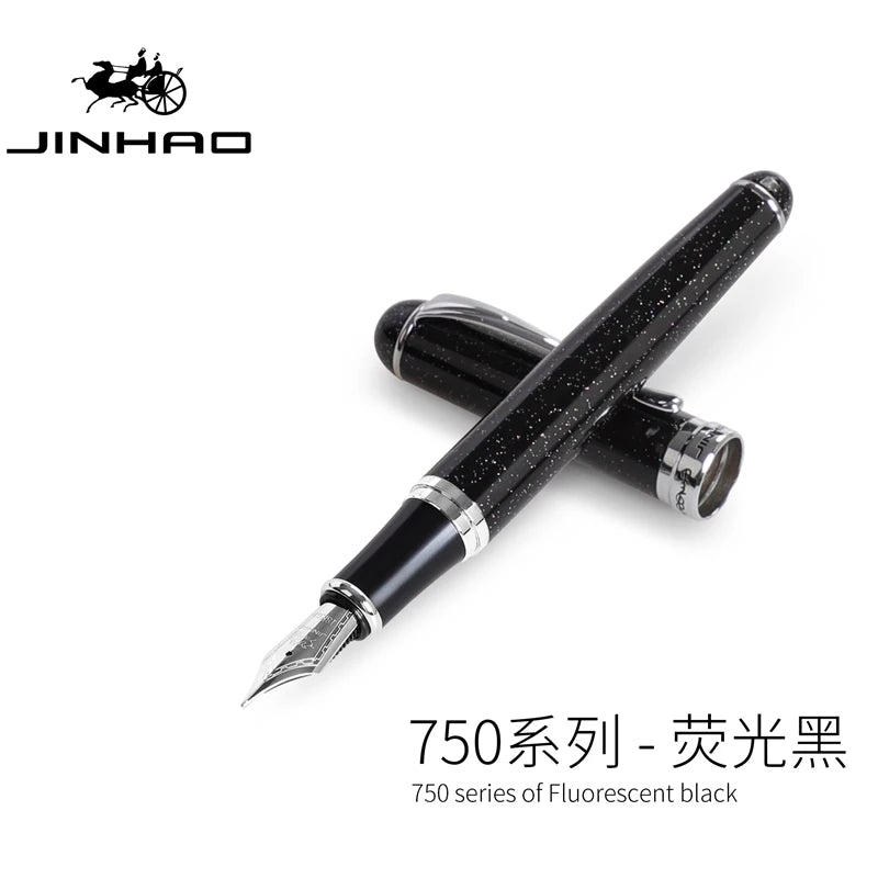 Jinhao Business Calligraphy Fountain Pen X750 Exquisite Elegant Iridium Gold Pen Office Signature Luxury Write Gifts Stationery
