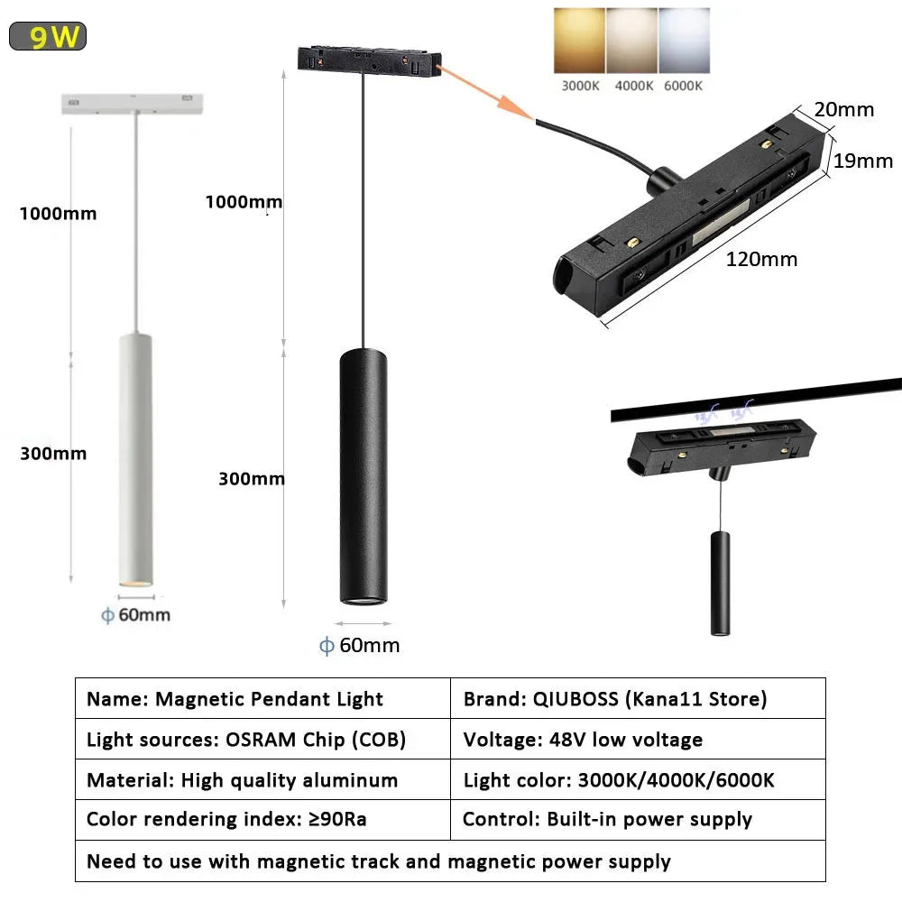 Magnetic Track LED Light Fixtures Flexible Ceiling Spotlight Rail Strip Magnet System For Indoor Modern Home Living Room Kitchen