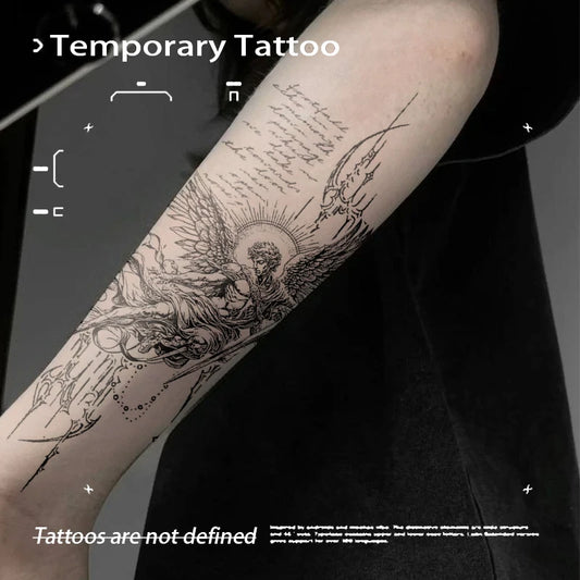 Vintage Adam Angel Herbal Juice Tattoo Sticker Waterproof Temporary Tattoos Fake Tatto for Women Men Tatoo Novelty in Toys Weeks