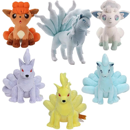 Shiny Ninetales Vulpix Plush Toys Stuffed Animal Charizard Game for Collectible Gift,Soft Plushies Cartoon Character 20-30cm