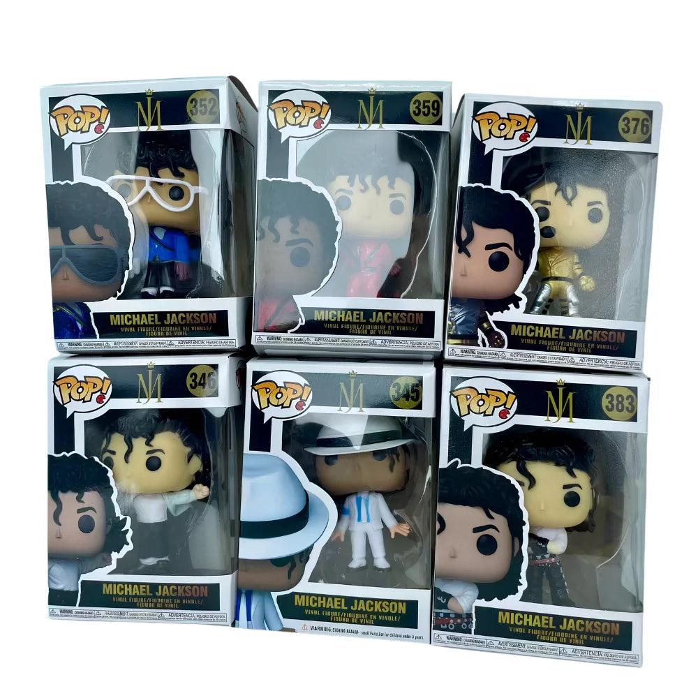 6pc Hot Funko POP! Michael Jackson King of Pop Vinyl Collectible Figure – Iconic Display Model, Great Souvenir Gift for Fans