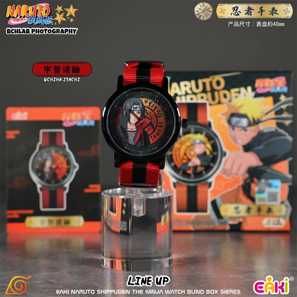 EAKI Hot Original In Stock Naruto Shippuden Kakashi Sasuke Madara Watch Blind Box Anime Figure Trendy Watch Toys Boys Gifts
