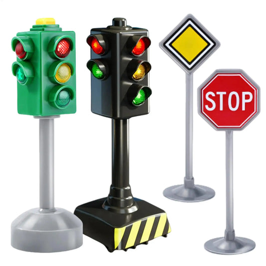 Traffic Light Toys for Kids Small Traffic Light Signs with Lights and Sounds Stop Light Model Safety Traffic Indicator