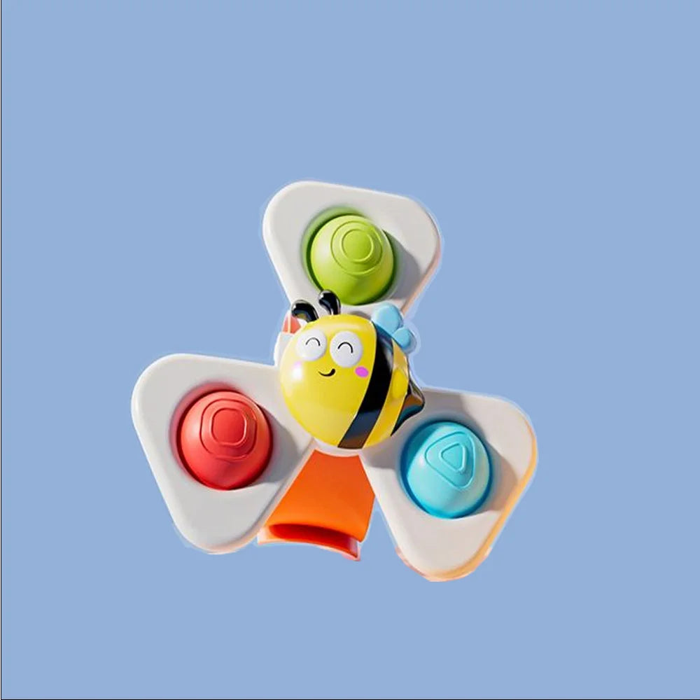 Suction Cup Spinning Cartoon Animal、Insects Spinner Toys Baby High Chair Window Gyro Stress Reliever Kids Bath Toys Gift
