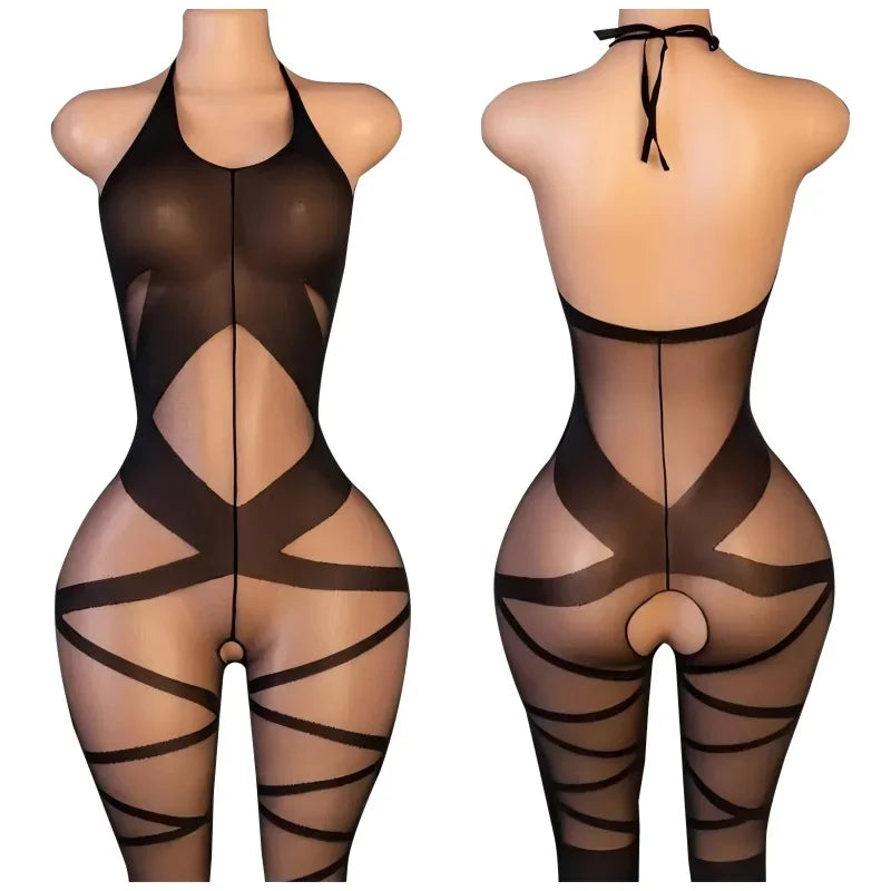 Open Crotch Bodystockings Lingerie Sexy Women Erotic Hot Black Bodysuit Underwear Porn Catsuit Crotchless Lenceria Sexual Mujer