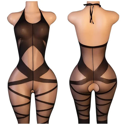Open Crotch Bodystockings Lingerie Sexy Women Erotic Hot Black Bodysuit Underwear Porn Catsuit Crotchless Lenceria Sexual Mujer