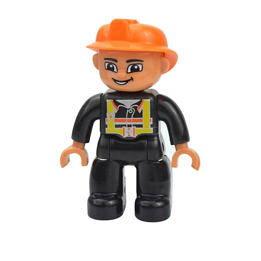 Figures Dolls Big Size Building Blocks Family Action Workers Doctor Police Farmer Compatible Large Bricks Duploes Kid Toys