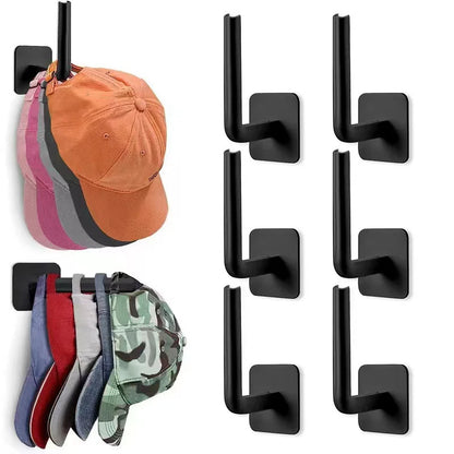 2/4/6Pcs Cap Holder Hat Rack For Baseball Caps Adhesive Hat Hooks For Wall Cap Hanger Storage No Drilling Hat Display Organizer