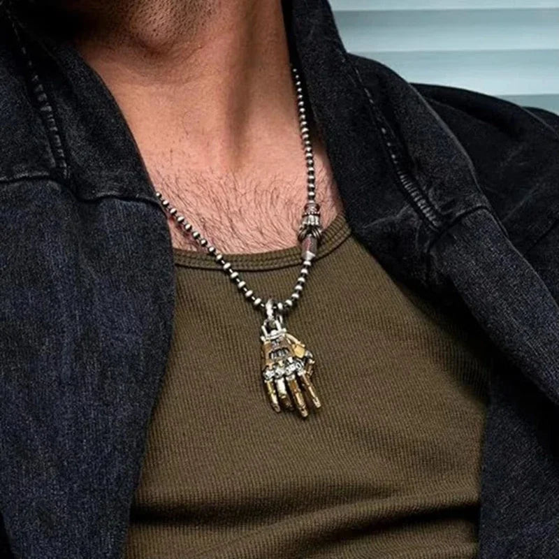 5cm Robot Hand Collectible Mechanical Bionic Hand With Chain Movable Finger Joints Hand Charm Display Gifts Pendant Ornament