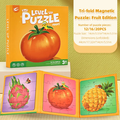 New Kids Magnetic Jigsaw Book Puzzle Game Baby Early Learning Animal Fruit Traffic Cognition Educational Toy Gifts for Children