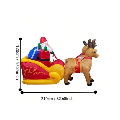 Christmas Inflatable mold LED Decorations Hanging Elf Santa on Bear Reindeer Sleigh Blow Up Outdoor Yard  Holiday Christmas Eve