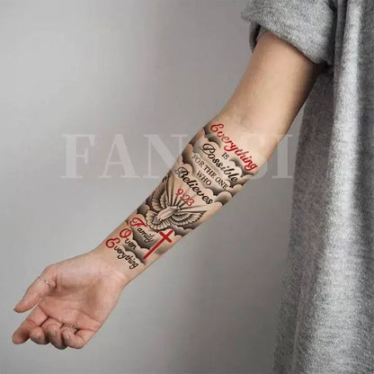 Anything Is Possible Temporary Tattoos Incentive Letter Waterproof Fake Tatoo Sticker Body Art Tatoo Body Sticker for Man