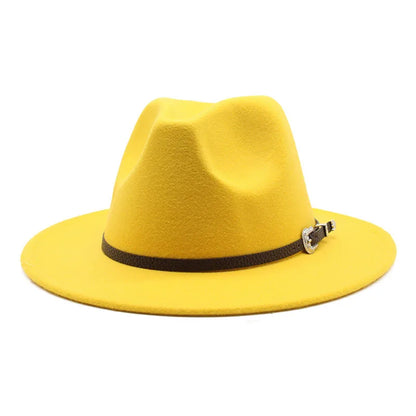 British Style Felt Jazz Fedora Hat 59-61CM Size Panama Trilby Hats for Women Men Gentleman Wedding Party Hat
