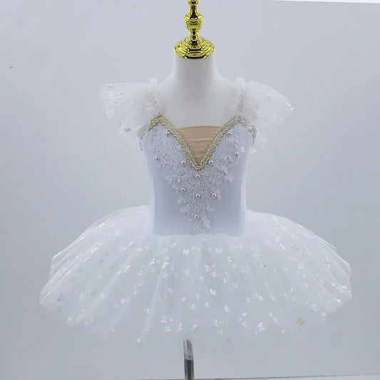 New Professional Ballet Tutu Girls White  Platter Pancake Tutu Ballerina Party Dress Adult Women Child Kids Ballet Dance Costume