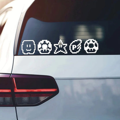 Diverting Cartoon Pixel Sticker for Car Window Anime Notebook Sticker Decoration External Accessories Waterproof PVC Vinyl Decal