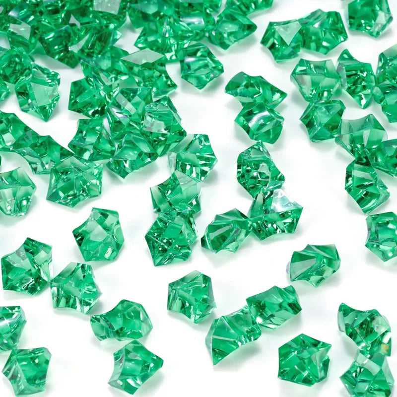 100Pc Blue Pebbles for Decorative Stones and Crystals Plastic Fake Gem Stones Acrylic Ice Rocks Crushed Diamond Stone Home Decor