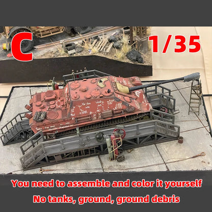 Assembly Architectural Model Miniature Tank Factory Repair Ladder Maintenance Ladder Scaffolding Diorama Scale Model Kit 1/35