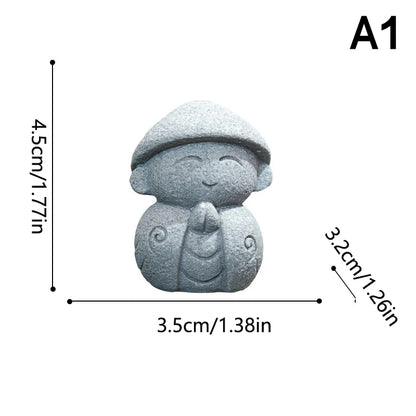 Buddha Statues Cute Little Jizo Buddha Sculpture Figurines Garden Ornaments Japanese Buddha Ksitigarbha Aquarium Bonsai
