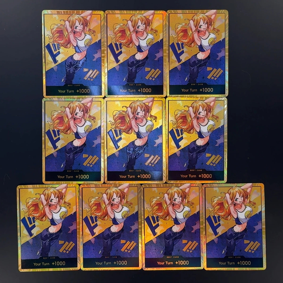 One Piece OPCG English Golden Holographic 3D Textured  DON card Straw Hat Crew x Lakers DON card Anime Collectible Cards