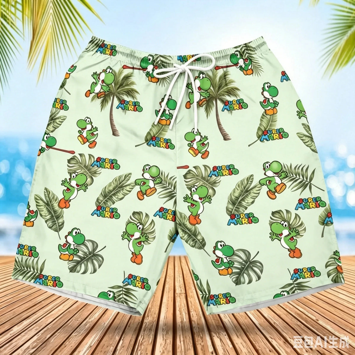 Summer Men's Women's Quick-Drying Beach Shorts Luigi Yoshi Printed Shorts for Beach Swimming Pools Gyms and Outdoor Sport