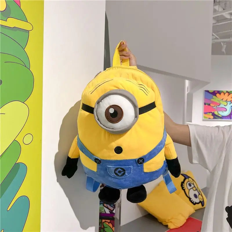 Minions movie anime merchandise cartoon cute plush dolls figurines student storage schoolbag kawaii unisex backpack wholesale