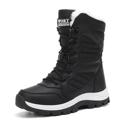 Winter Women Snow Boot High-top Waterproof Ankle Boots Ladies Thick Plus Warm Snow Hiking Boots Outdoor Cotton Shoes Sneakers