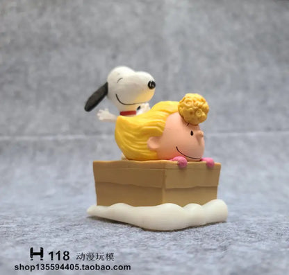 Snoopy Sally Woodstock Figure Ornament Cartoon Doll Model Interior Decoration Mini Figurine Toy Desktop Display Gift for Fans