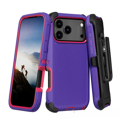 3 in 1 Military Armor Shockproof Phone Case For iPhone 17 18 Pro Max 17Air 16 15 14 13 Pro Max Otter Case Box Belt Clip Cover