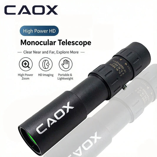 CAOX 10-30x25HD Binoculars Portable Professional Monocular Powerful Long Distance, Suitable for Hunting, Outdoor, and Concerts