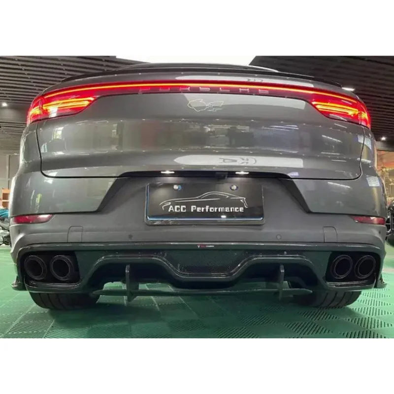 Real Carbon Fiber Body Kit For Porsche Cayenne Coupe 2018-2023 Front Bumper Lip Bear Trunk Diffuser Side Skirt Spoiler