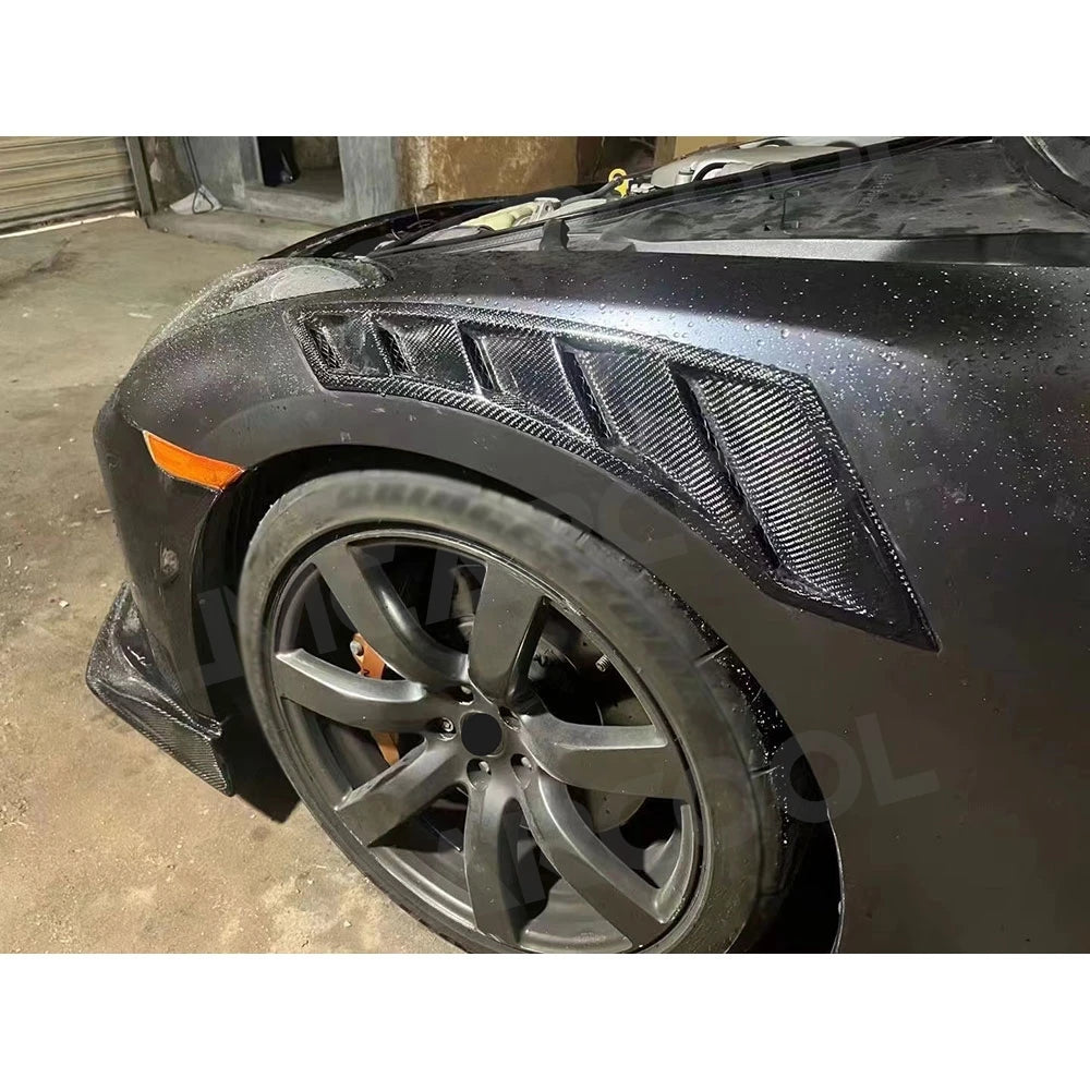 Dry Carbon Fiber For Nissan GTR R35 350Z 370Z Z33 Z34 2008-2017 Front Side Air Vent Trim Spoiler Canards Side Fender Body Kits