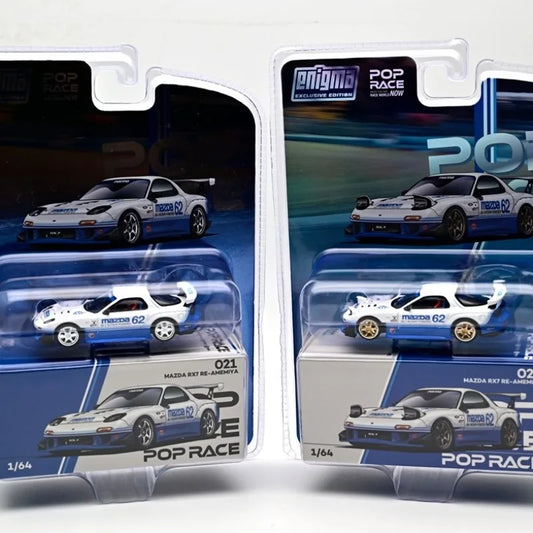1:64 RX7 Blue and White Alloy Casting Miniature Realistic Car Model for Adult Collection Display Piece Children's Gift in Stock.