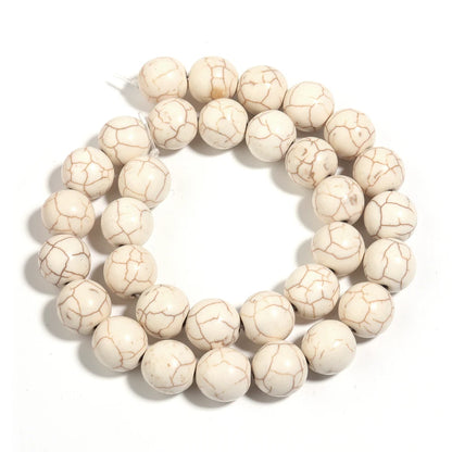 Natural White Turquoises Stone Beads 3-16mm Gemstone Spacer Bead for Jewelry Making DIY Bracelet Necklace Beaded Accessories