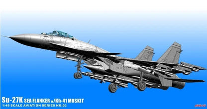 MINIBASE 8002 1/48 Russian Su-27K Sea Flanker w/Kh-41 Moskit - Assemble Scale Model Kit