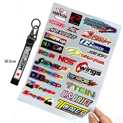 Whole Set Laser Rainbow Motorcycle Stickers Moto Bike Windshield Fairing Fender Fuel Tank Helmets Body Accessories Decals
