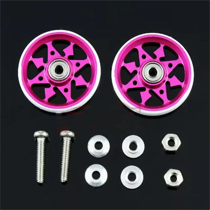 Homemade Tamiya 4WD accessories 19mm aluminum alloy guide wheel plastic wrapped edge low friction metal guide wheel