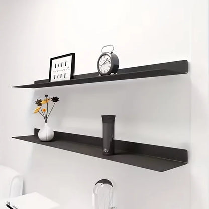 1pcModern Minimalist Floating Shelf-Mounted Bookcase & Display Shelf with Heavy-Duty Iron, Black/White Suitable for Home Office