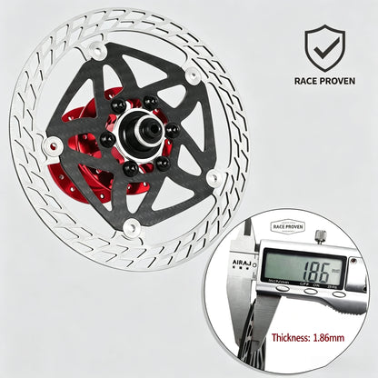 Ultra Light Carbon Fiber Bicycle Disc Brake Rotor 140mm 160mm 180mm 6-Bolt Center Lock Floating Brake Disc Stainless Steel Heat